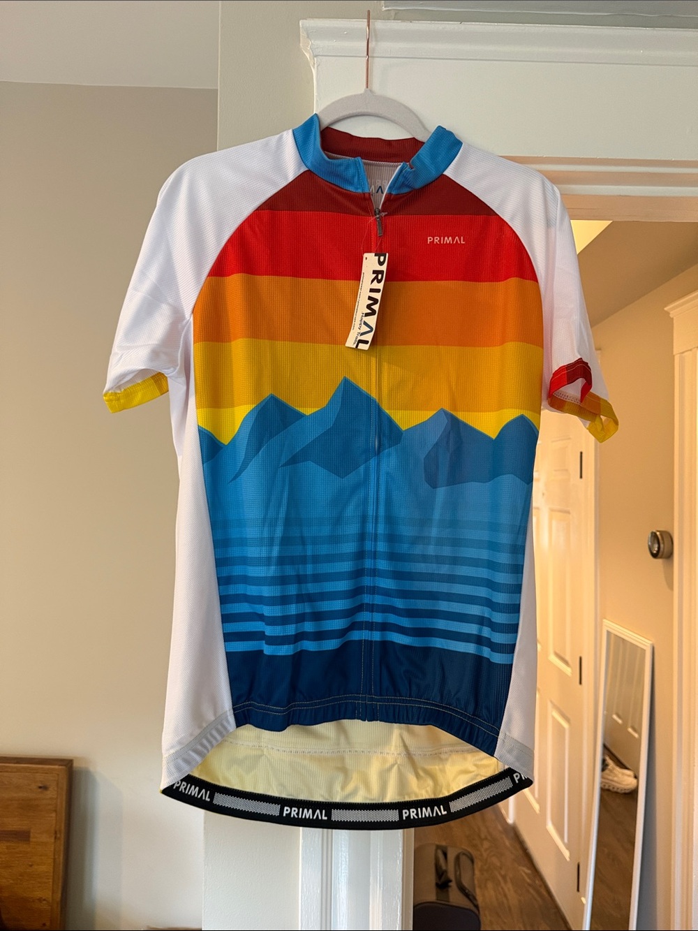 Primal Men’s Short Sleeve Cycling Jersey - Sunset Mountain Blue